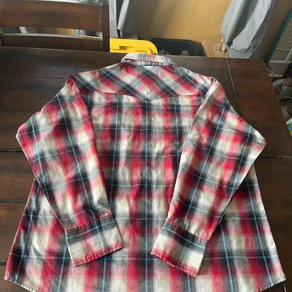 Wrangler Men’s Plaid XXXL Long Sleeved Snap up Western Shirt - Picture 2 of 2